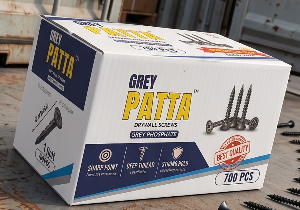 Grey Patta premium drywall screws box